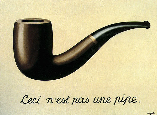 Image of a pipe that is captioned _this is not a pipe_.